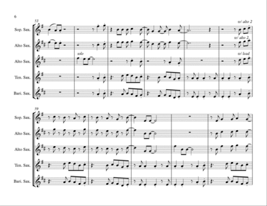 Locked Out Of Heaven Woodwind Quartet scores gallery preview page 6