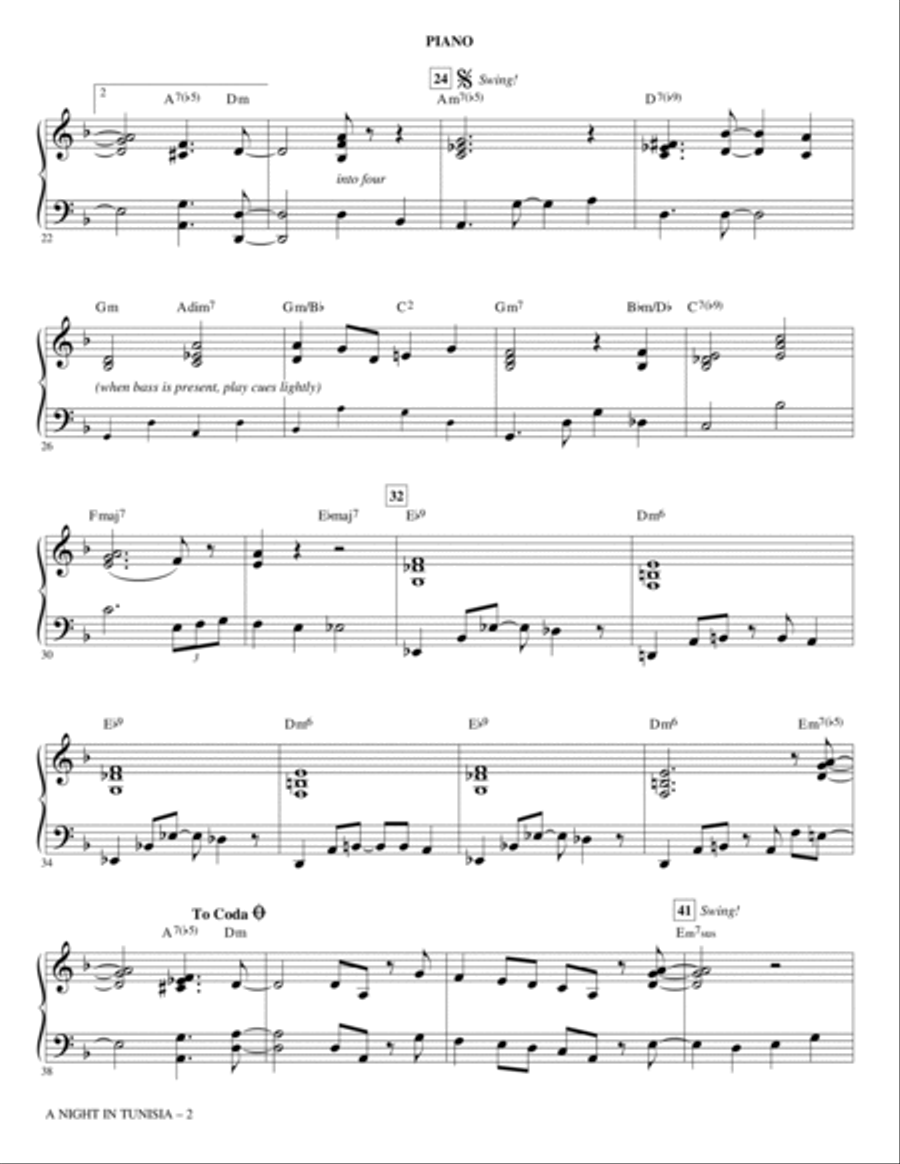 A Night in Tunisia (arr. Paris Rutherford) - Piano Choir scores gallery preview page 2