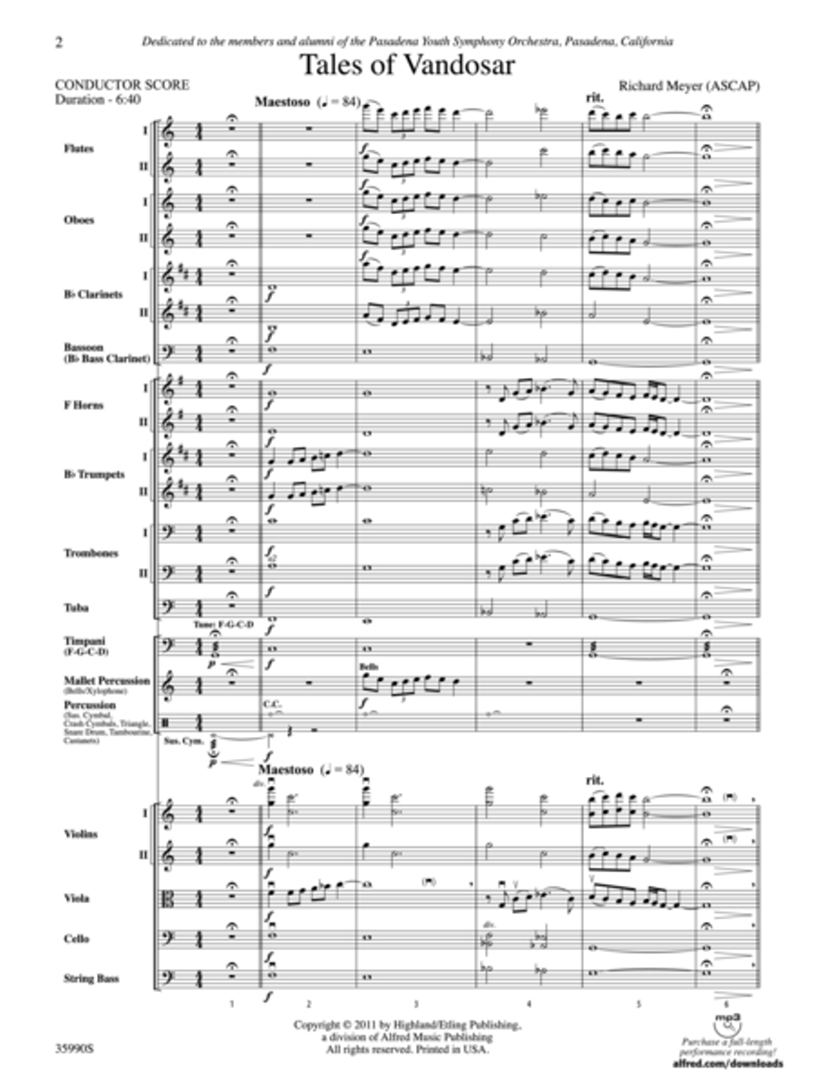 Tales of Vandosar Full Orchestra scores gallery preview page 2