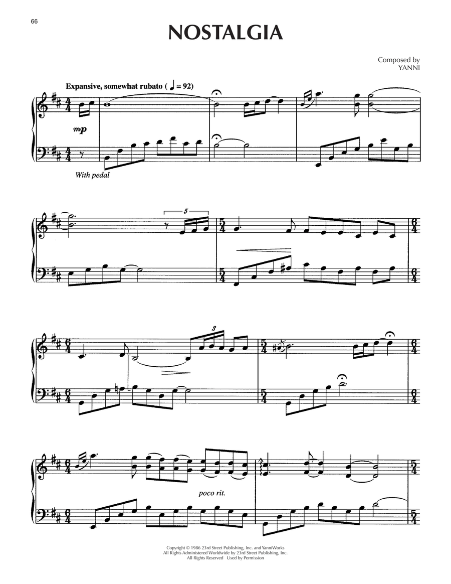 Nostalgia Piano Solo scores gallery preview page 1