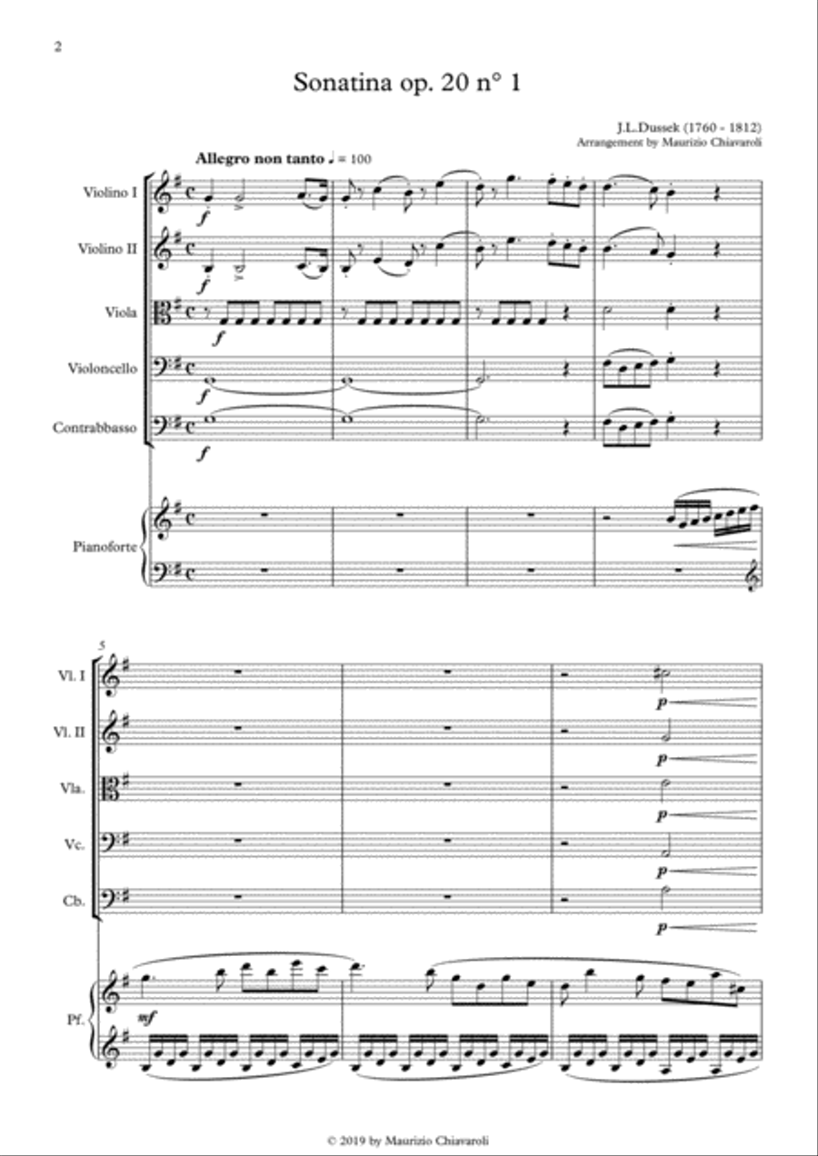 Sonatina op. 20 n° 1 String Orchestra scores gallery preview page 2