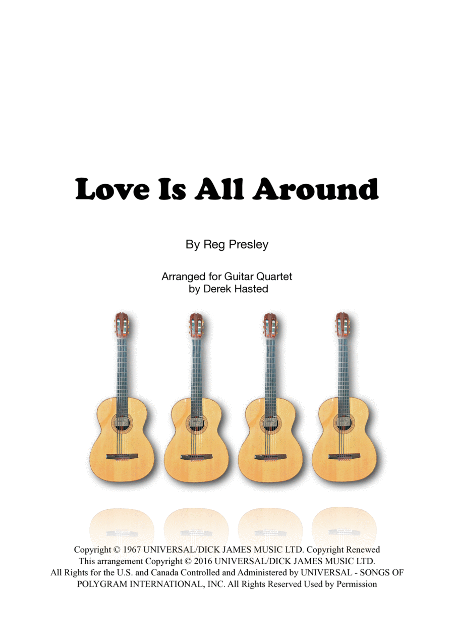 Love Is All Around Guitar Ensemble scores gallery preview page 1