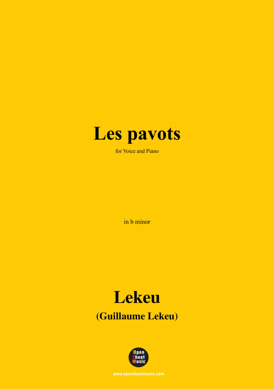 Lekeu-Les pavots,in b minor Voice scores gallery preview page 1