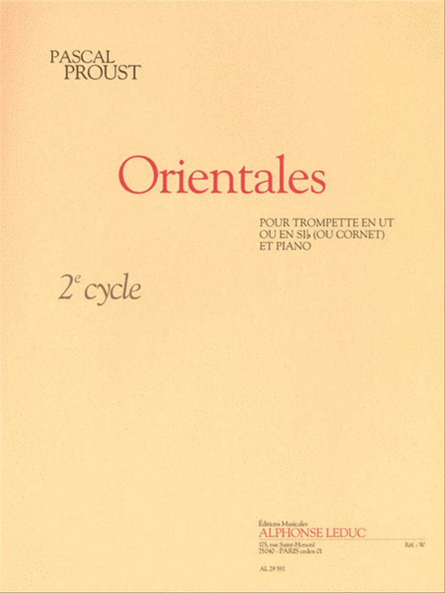Orientales (cycle 2) Pour Trompette En Ut Ou En Si B (ou Cornet) Et Piano Cornet scores gallery preview page 1