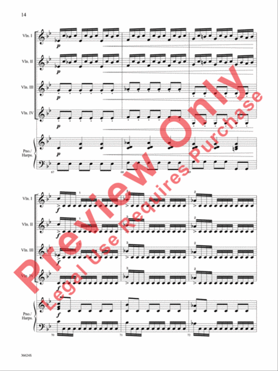 Violins Go Vivaldi -- Two Movements for Violin Quartet Small Ensemble scores gallery preview page 15