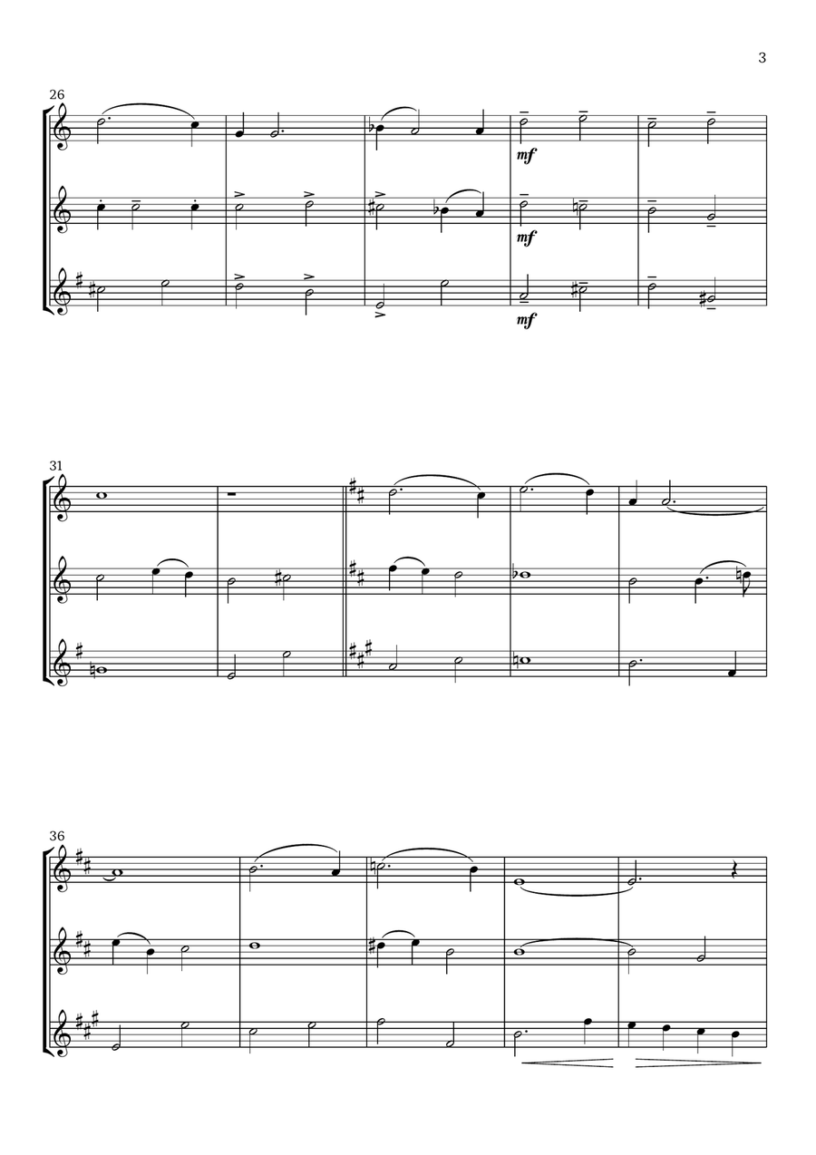 I'll Be Home For Christmas Woodwind Trio scores gallery preview page 3