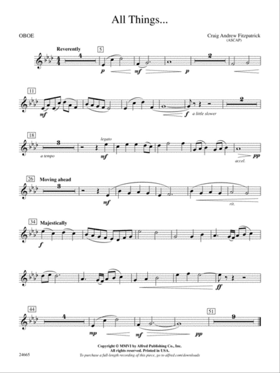 All Things: Oboe Concert Band scores gallery preview page 1