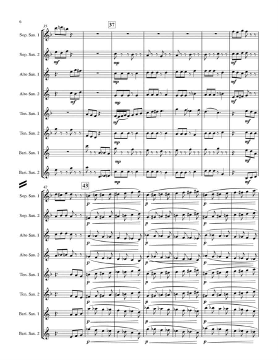 Hope Collage for Saxophone Octet Woodwind Ensemble scores gallery preview page 6
