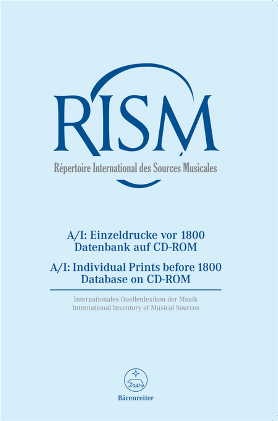 International Inventory of Musical Sources, Series A/1