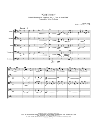 Book cover for Goin' Home (2nd Movement, "New World" Symphony, complete) arranged for String Orchestra