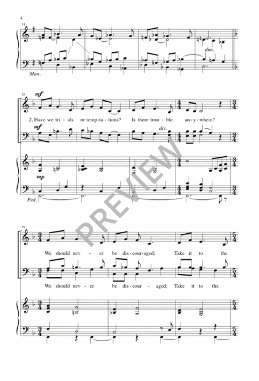 What a Friend We Have in Jesus 4-Part scores gallery preview page 4