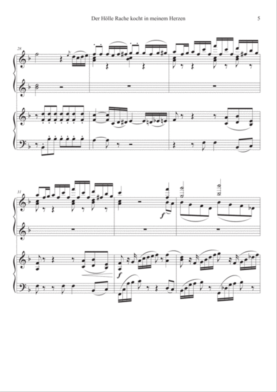 Der Hölle Rache kocht in meinem Herzen Piano scores gallery preview page 5