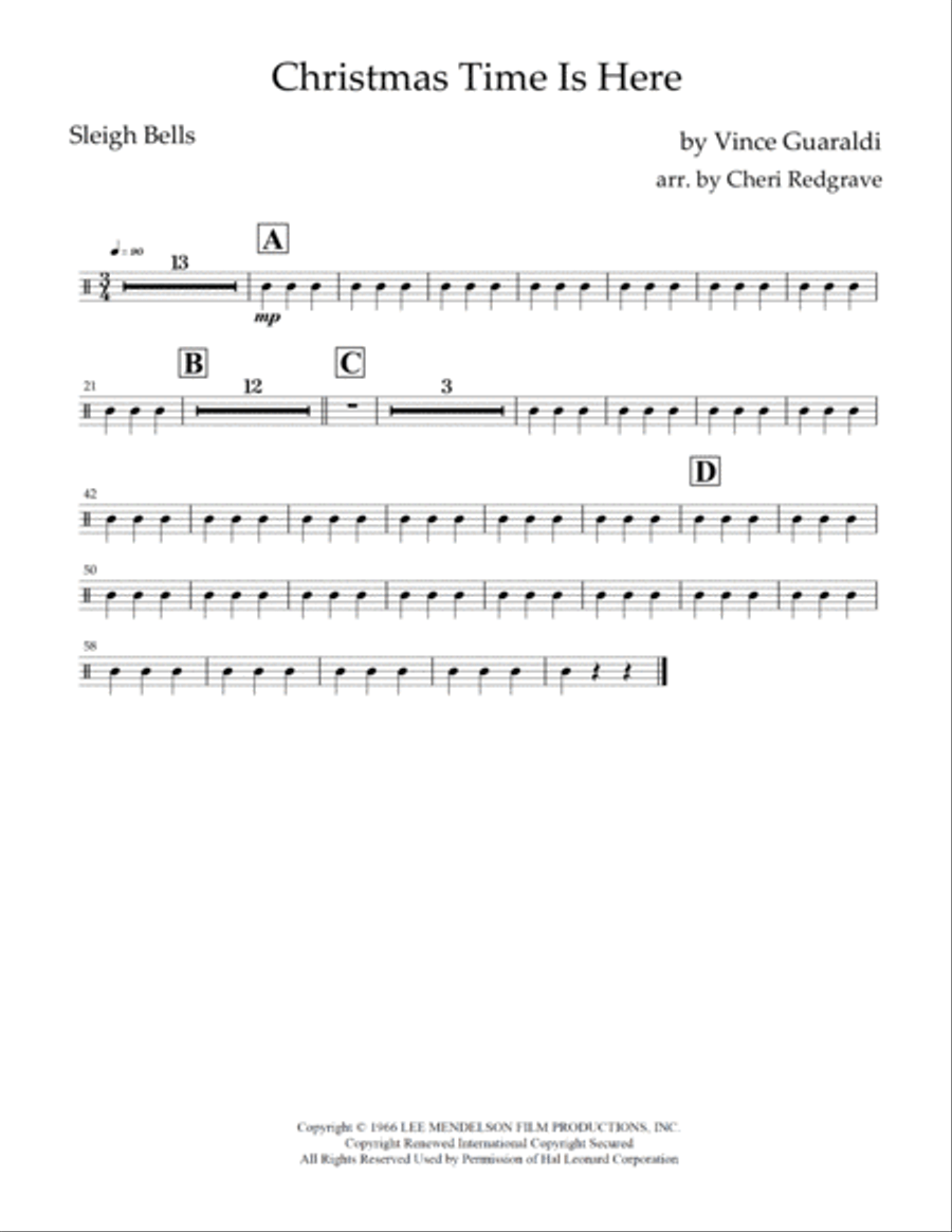 Christmas Time Is Here Percussion Ensemble scores gallery preview page 6