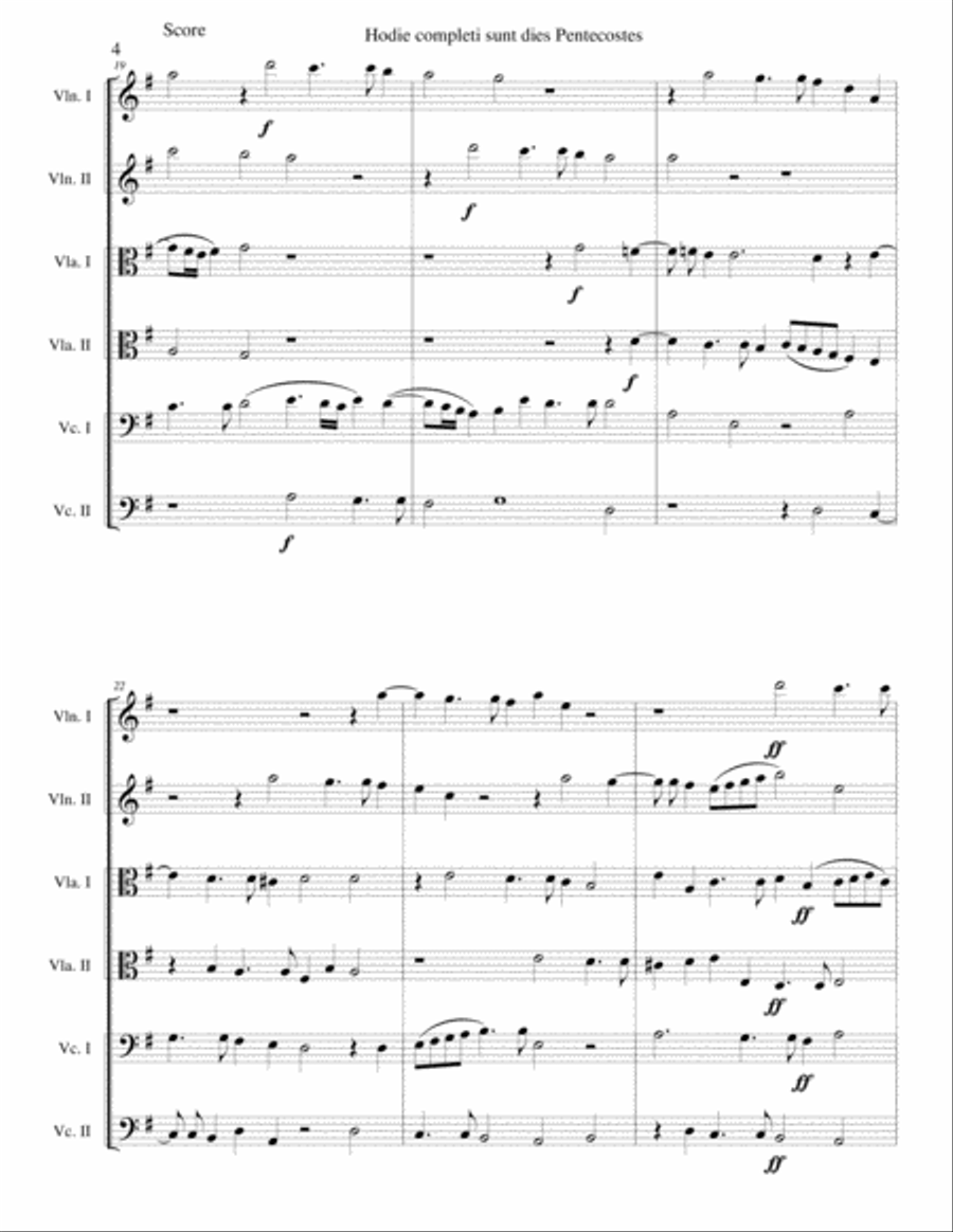Hodie completi sunt by Orlando di Lasso for string sextet String Orchestra scores gallery preview page 4
