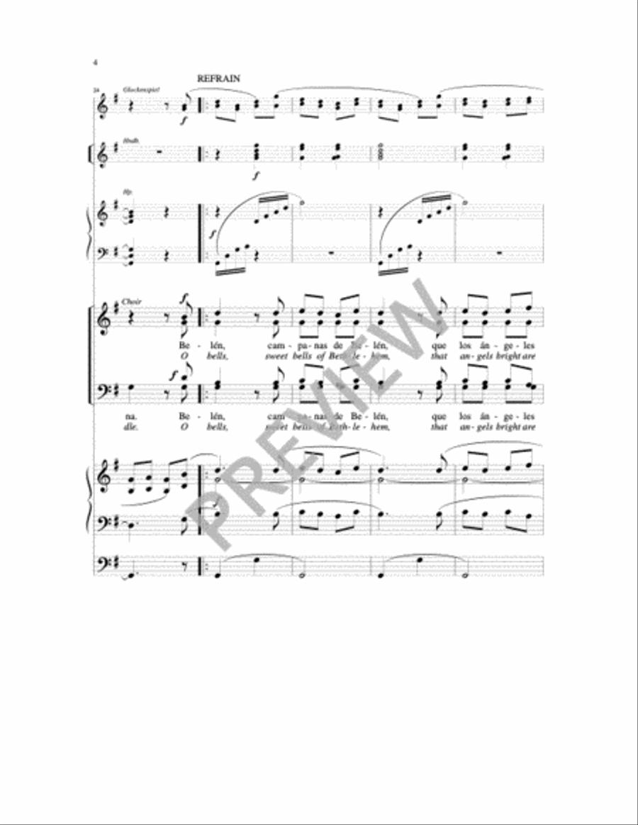 Campanas de Belen-Milligan 4-Part scores gallery preview page 12