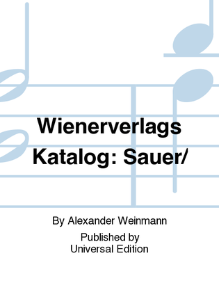 Wienerverlags Katalog: Sauer/