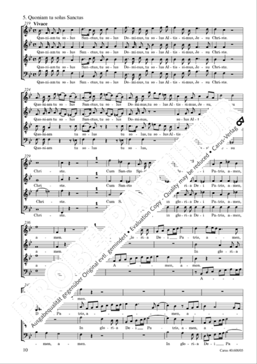 Missa Sancti Bernardi von Offida in B 4-Part scores gallery preview page 11