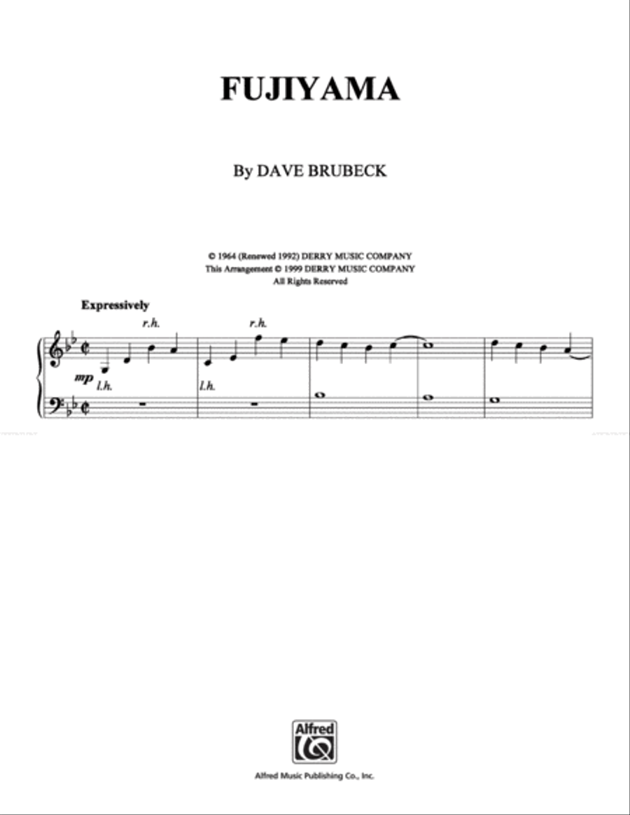 Fujiyama Piano Solo scores gallery preview page 1