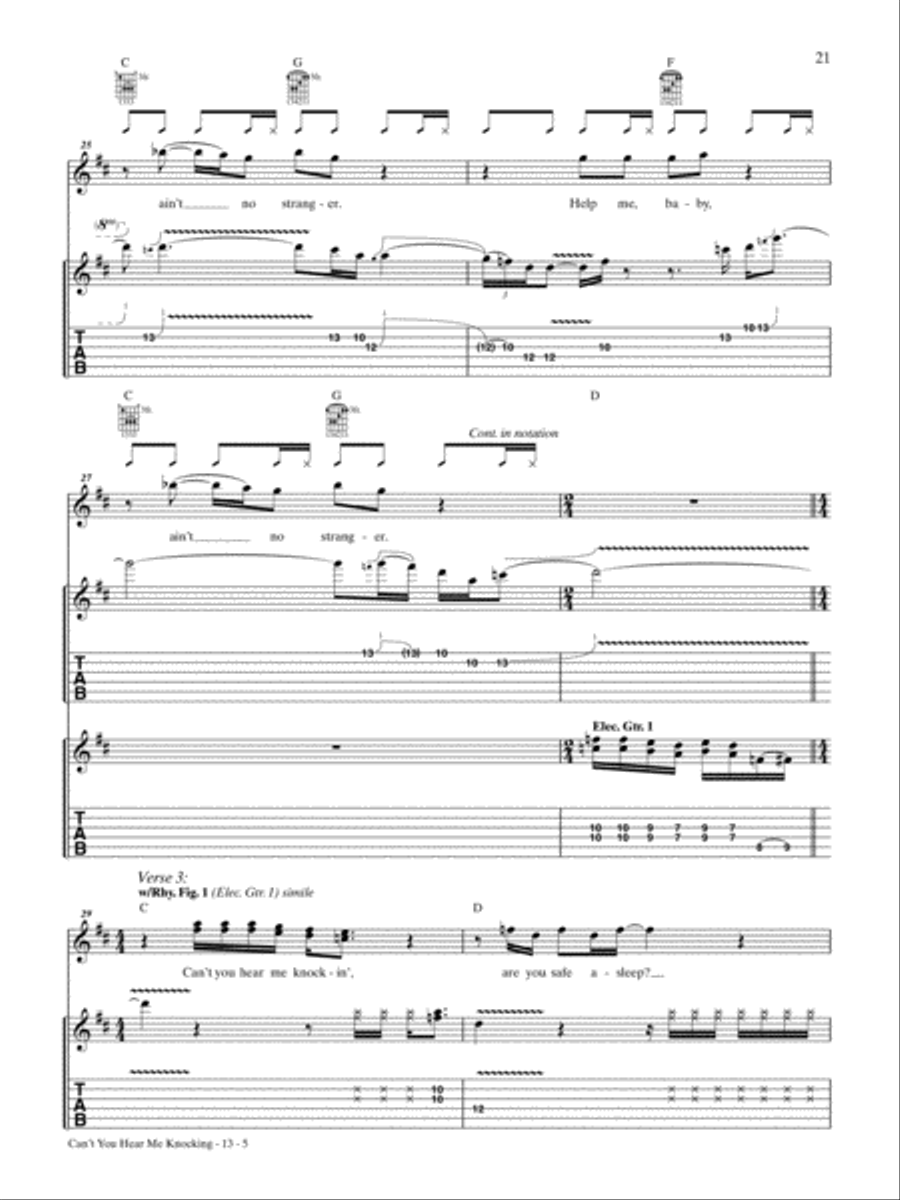 Can't You Hear Me Knocking Guitar Tablature scores gallery preview page 5