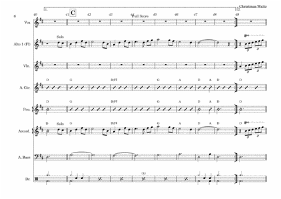 Christmas Waltz Flute scores gallery preview page 6