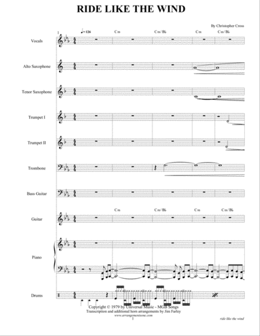 Ride Like The Wind Large Ensemble scores gallery preview page 3