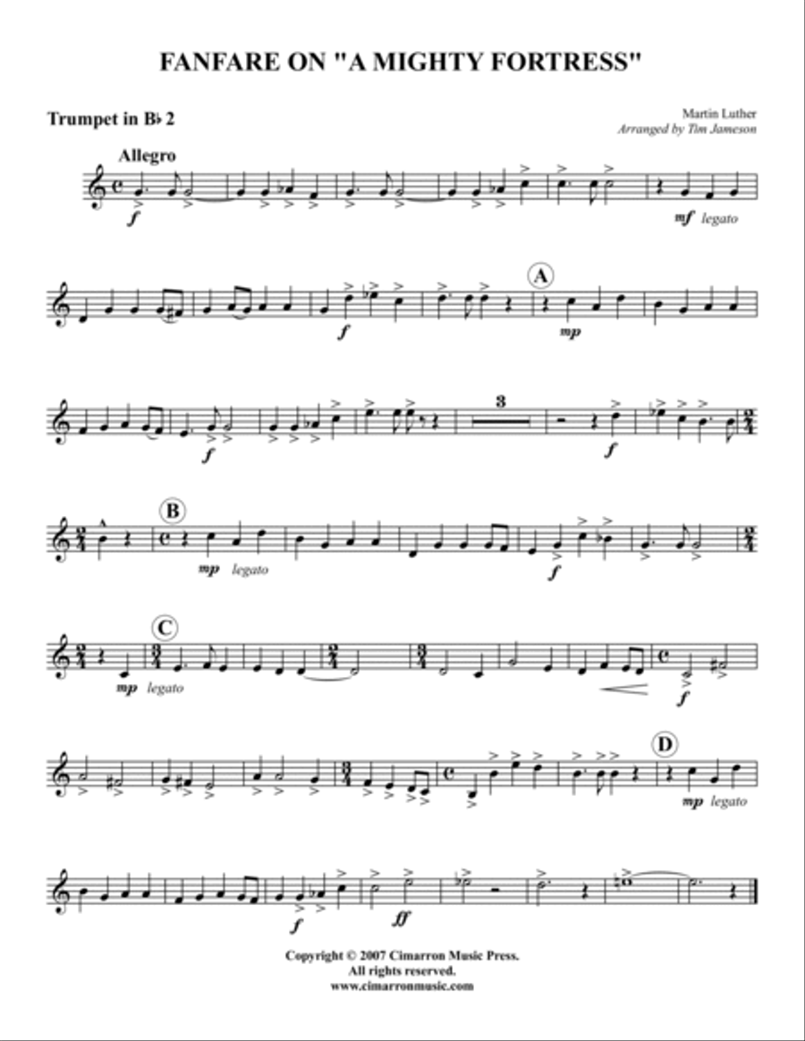 A Mighty Fortress Fanfare Brass Quintet scores gallery preview page 4