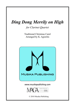 Book cover for Ding Dong Merrily on High - for Clarinet Quartet