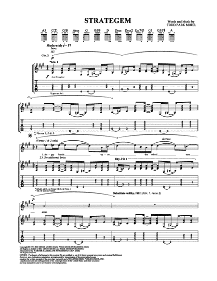 Strategem Strategem Electric Guitar scores gallery preview page 1