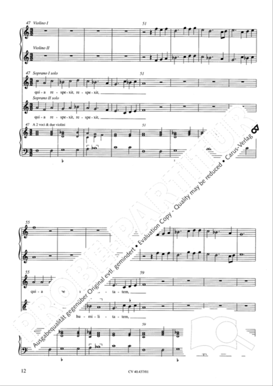 Magnificat a 8 voci con 6 vel 10 istromenti 4-Part scores gallery preview page 8