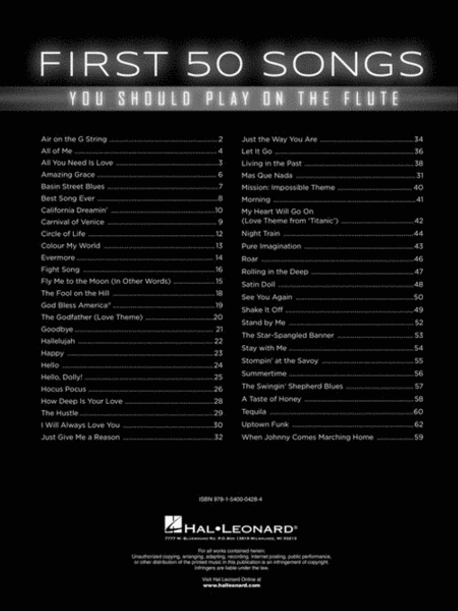 First 50 Songs You Should Play on the Flute Flute Solo scores gallery preview page 2