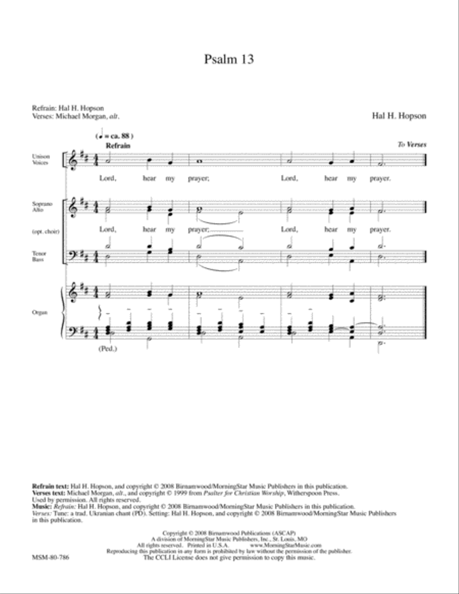 Psalm 13 4-Part scores gallery preview page 1