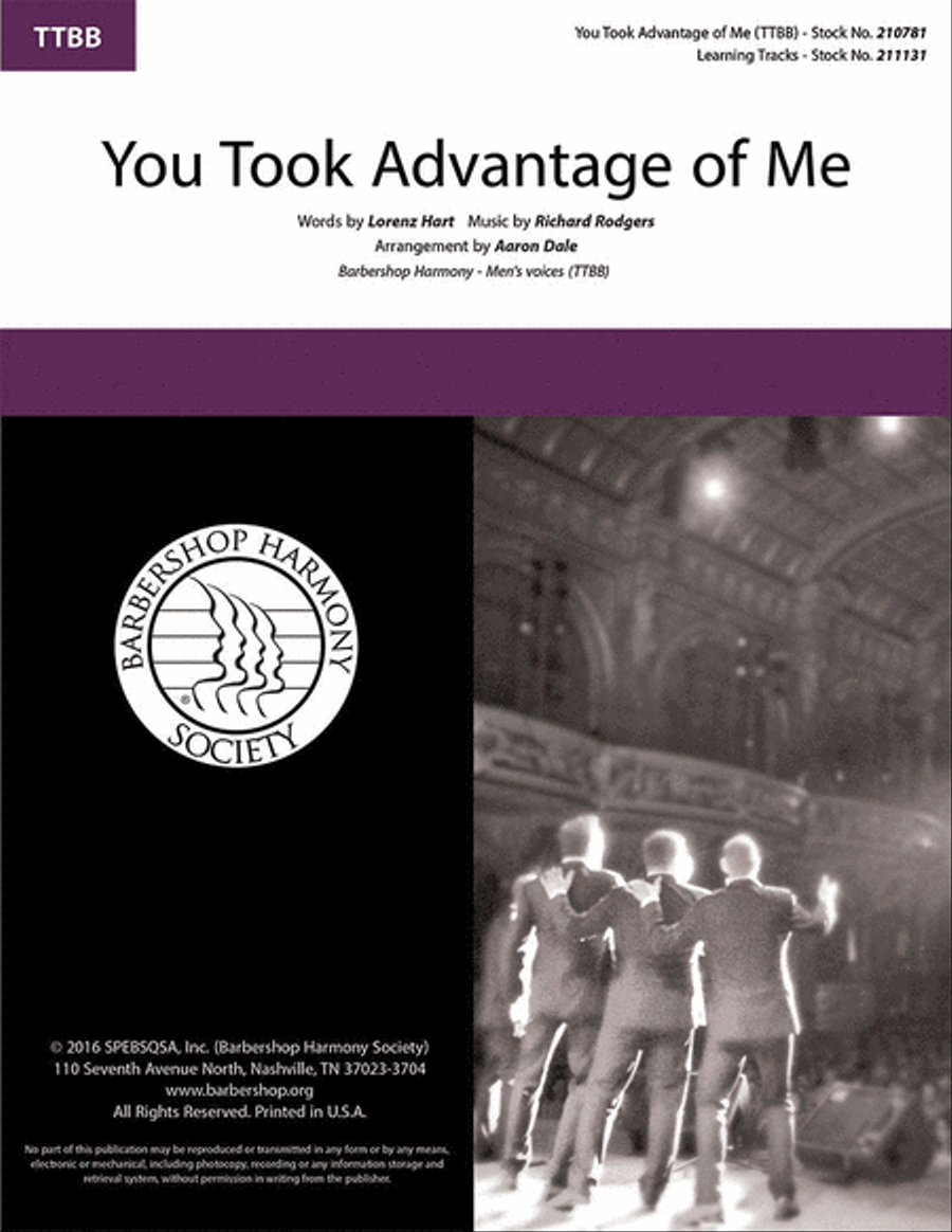You Took Advantage of Me TTBB scores gallery preview page 1