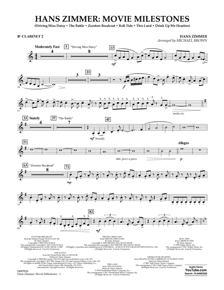 Hans Zimmer: Movie Milestones - Bb Clarinet 2