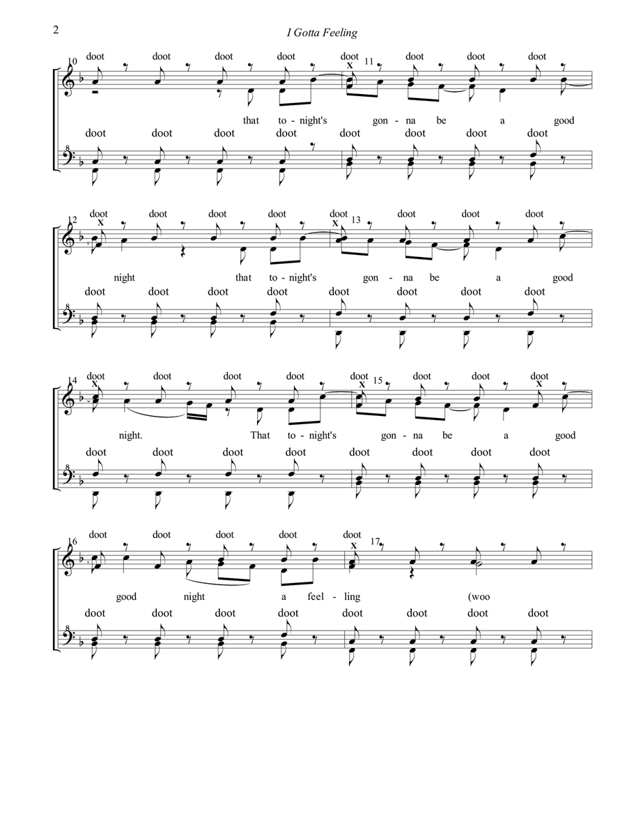 I Gotta Feeling SSAA scores gallery preview page 2