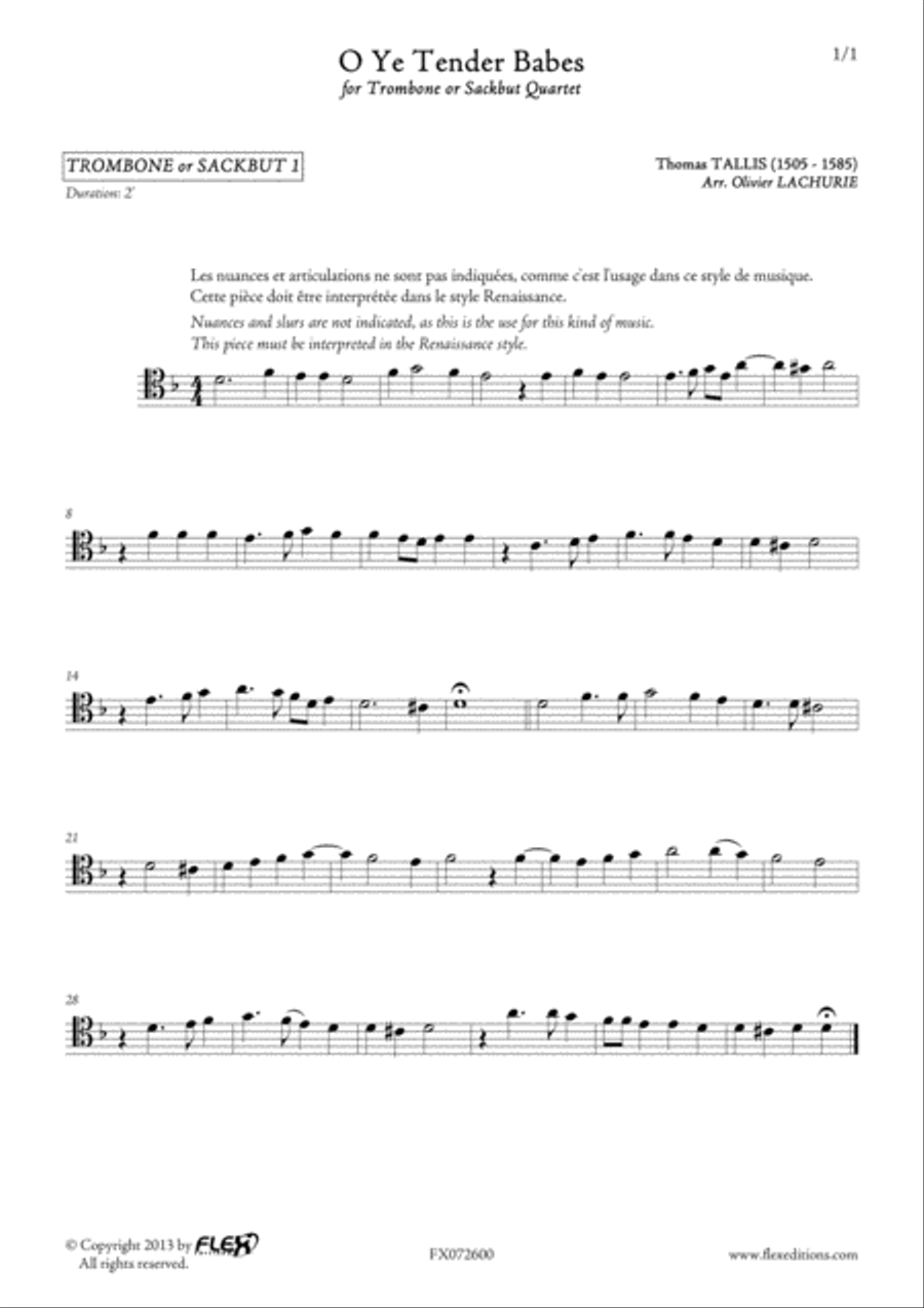 O Ye Tender Babes Trombone scores gallery preview page 4