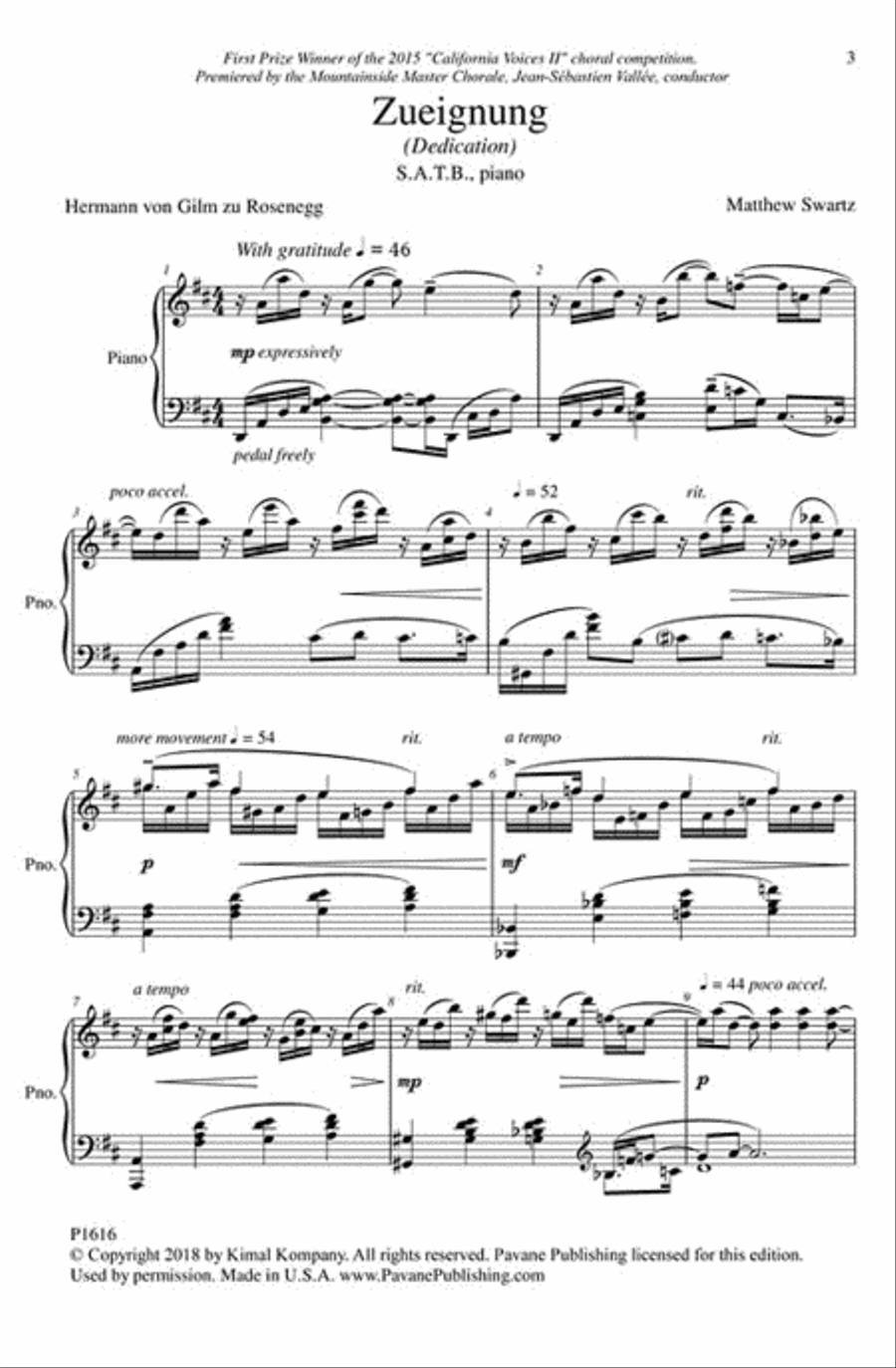 Zueignung Zueignung 4-Part scores gallery preview page 2