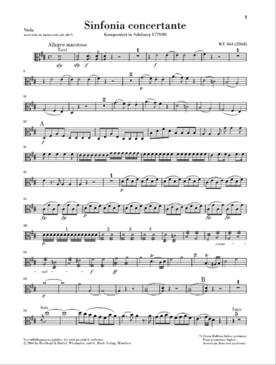 Sinfonia Concertante Eb Major K.364 Violin scores gallery preview page 8