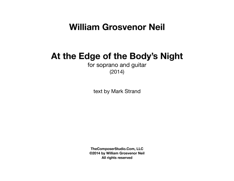 At the Edge of the Body's Night Guitar scores gallery preview page 1