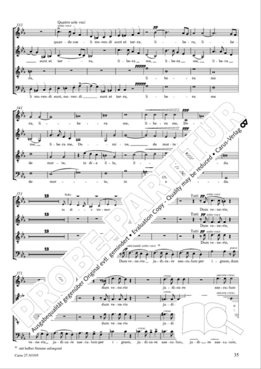 Messa da Requiem 4-Part scores gallery preview page 36