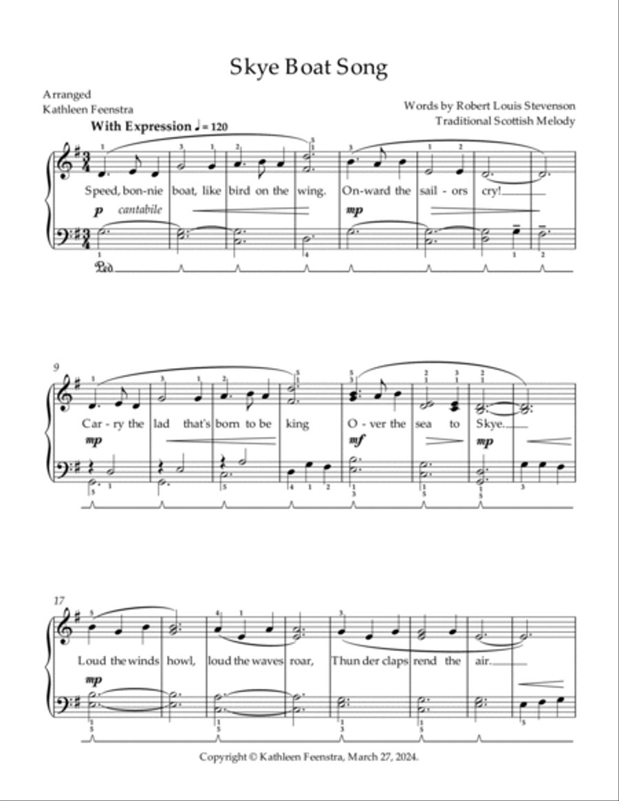 Skye Boat Song Piano Method scores gallery preview page 2