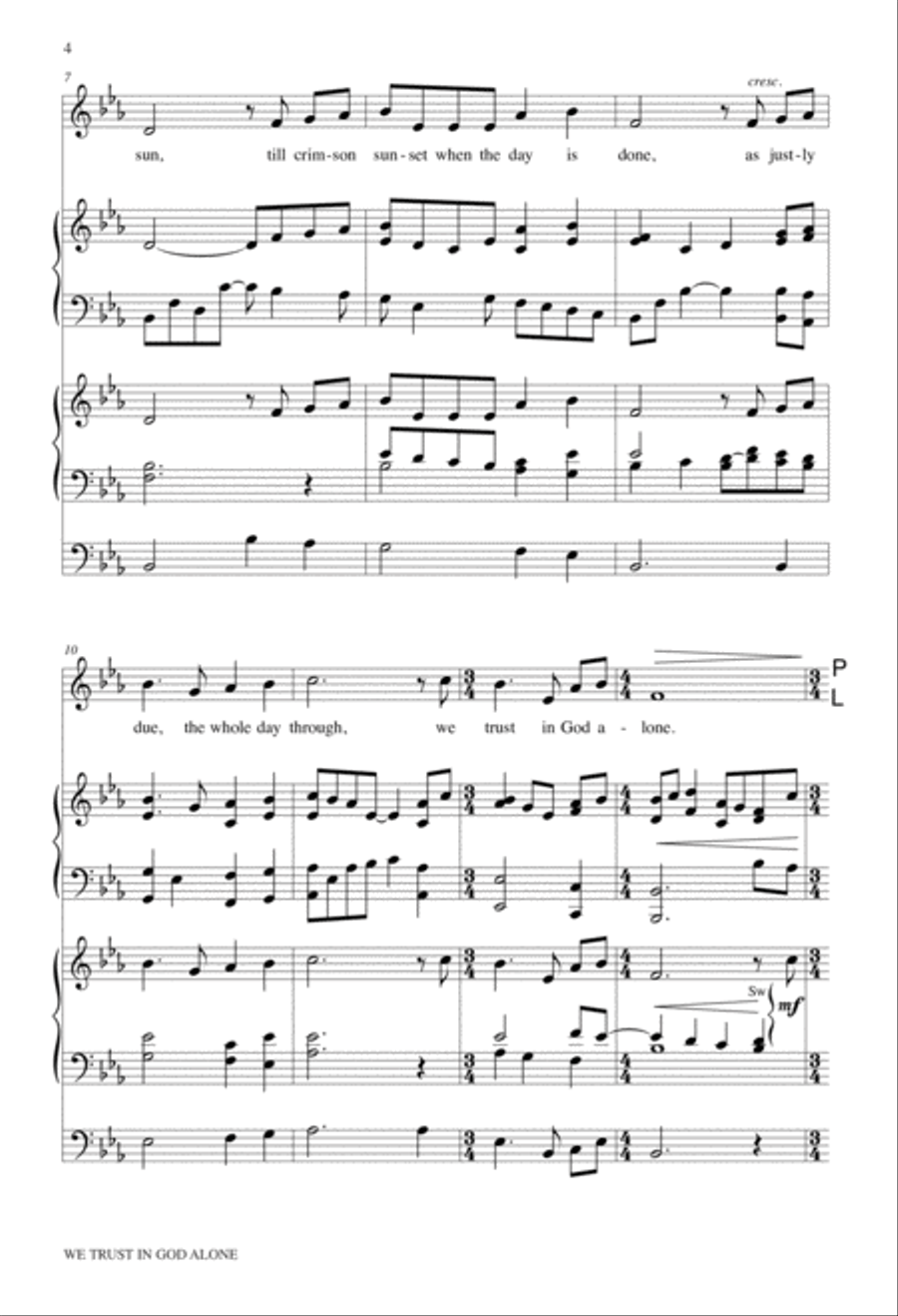 We Trust in God Alone 4-Part scores gallery preview page 3