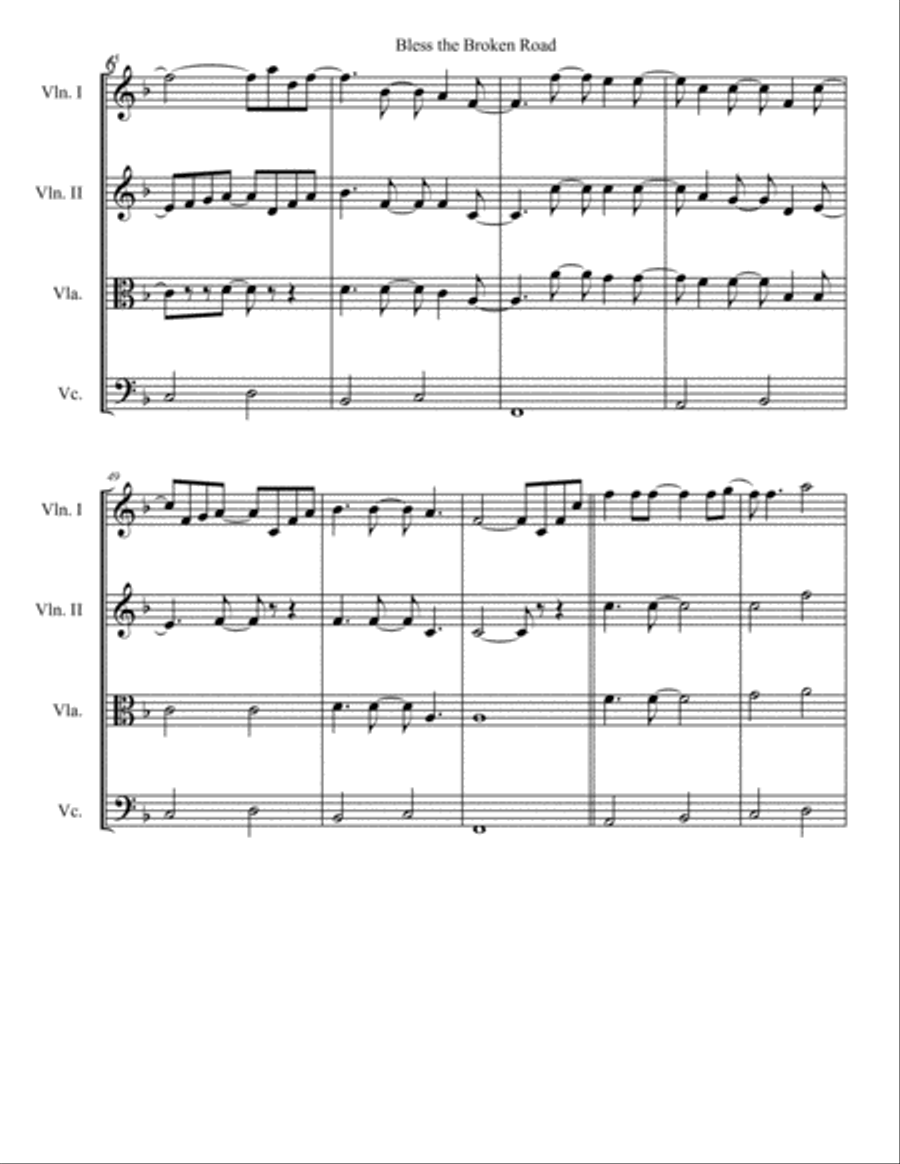 Bless The Broken Road Bless The Broken Road String Quartet scores gallery preview page 6