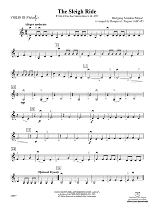 The Sleigh Ride (from Three German Dances, K. 605): 3rd Violin (Viola [TC])