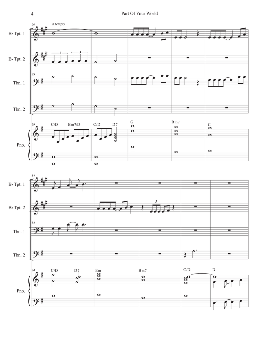 Part Of Your World Brass Ensemble scores gallery preview page 4