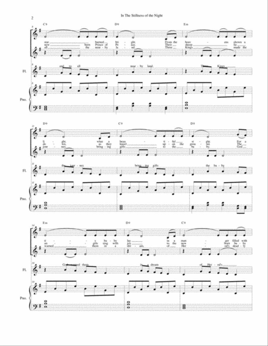 In the Stillness of the Night - Christmas song Small Ensemble scores gallery preview page 2