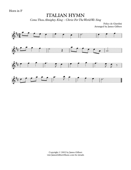 ITALIAN HYMN (Come Thou Almighty King) image number null