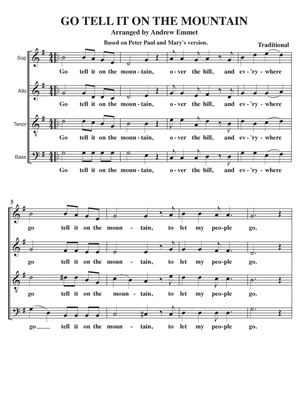 Book cover for Go Tell It On The Mountain A Cappella SATB