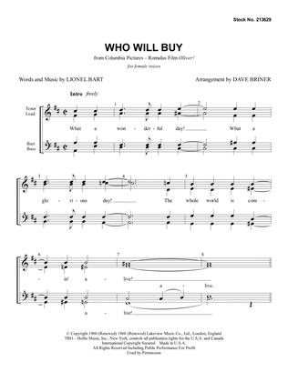 Who Will Buy (from Oliver!) (arr. Dave Briner)