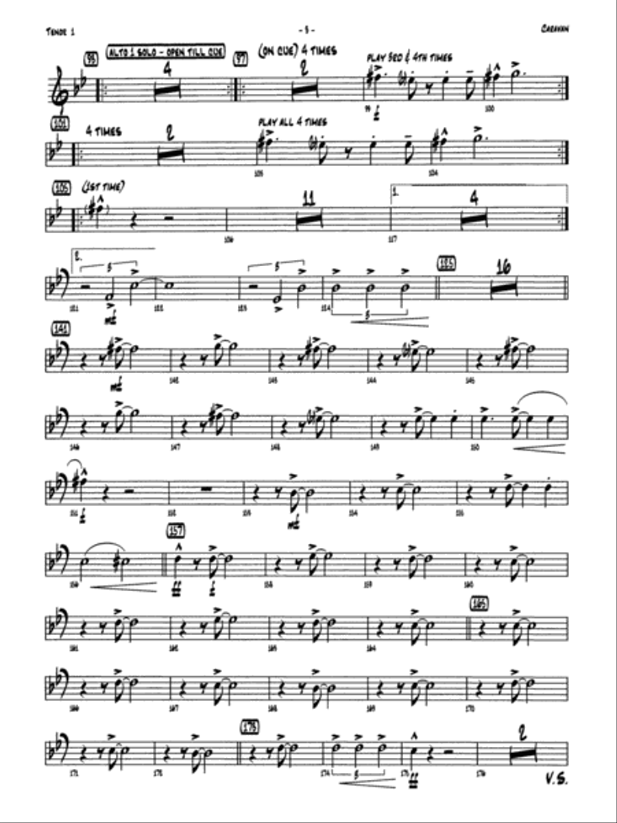 Caravan: B-flat Tenor Saxophone Jazz Ensemble scores gallery preview page 2