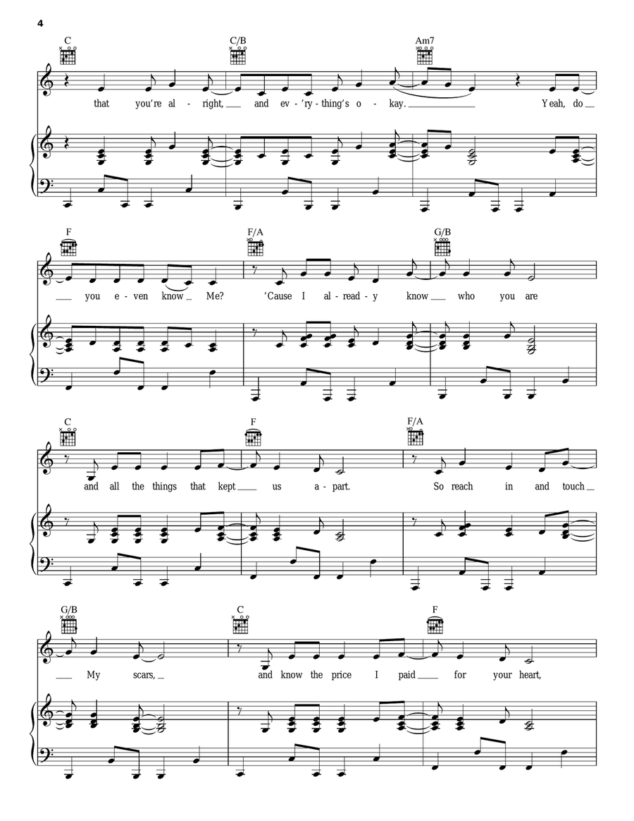 Any Other Way Piano, Vocal, Guitar scores gallery preview page 4